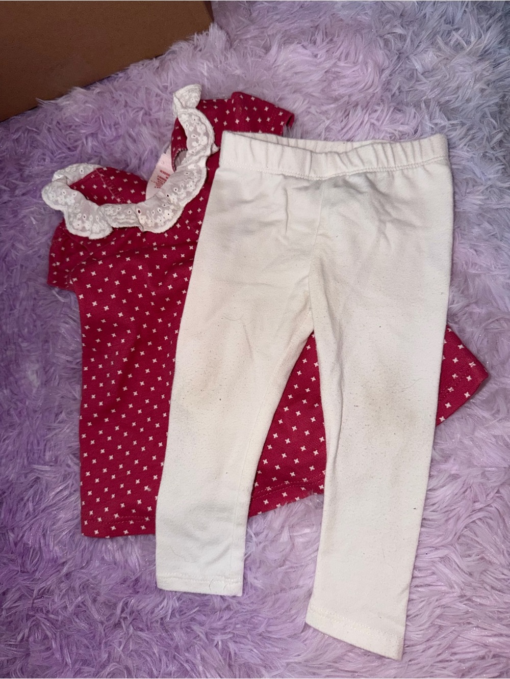 Catherine Malandrino Girls Red Star Top with White Leggings